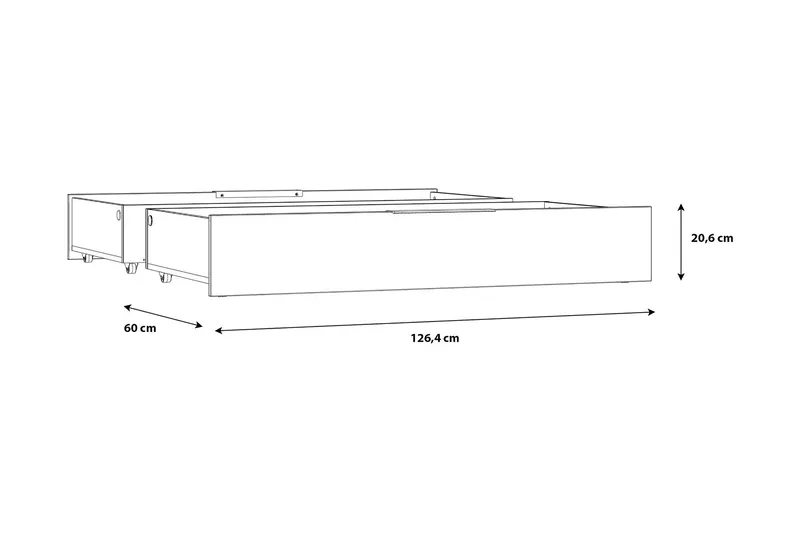 Vergina Sengeskuffer 2-pk - Svart/Grå - Møbler - Senger - Sengetilbehør & sengegavl - Oppbevaring til senger