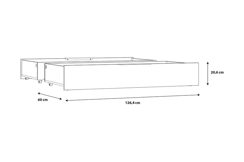 Vergina Sengeskuffer 2-pk - Svart/Grå - Møbler - Senger - Sengetilbehør & sengegavl - Oppbevaring til senger