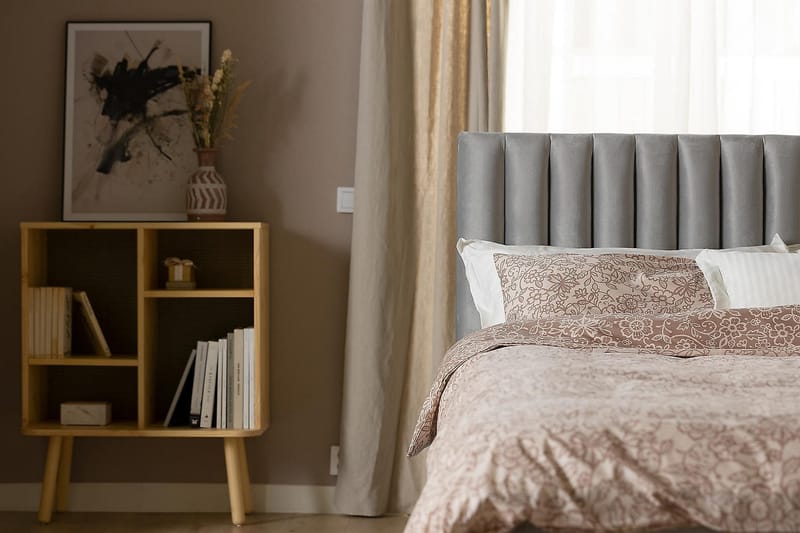 Rakel Sengegavl 140cm - Lysegrå/Fløyel - Møbler - Senger - Sengetilbehør & sengegavl - Sengegavl