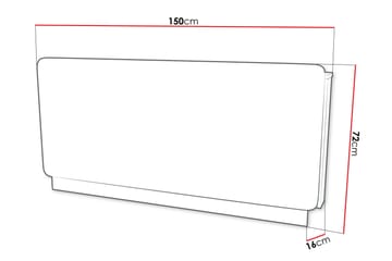 Rauk Sengegavl 150 cm - Grå/Hvit - Møbler - Senger - Sengetilbehør & sengegavl - Sengegavl