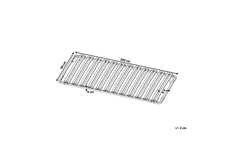 Basic Ribbebunn 90|200 Cm - Hvit|Svart - Møbler - Senger - Sengetilbehør & sengegavl - Ribbebunn