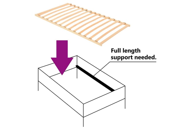 Spilebase med 13 lameller 100x200 cm - Brun - Møbler - Senger - Sengetilbehør & sengegavl - Ribbebunn
