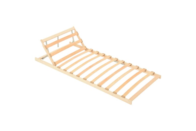 Spilebase med 13 lameller og justerbar hodegavl 70x200 cm - Brun - Møbler - Senger - Sengetilbehør & sengegavl - Ribbebunn
