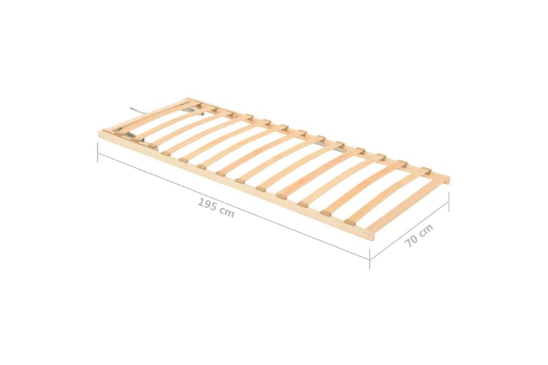 Spilebase med 13 lameller og justerbar hodegavl 70x200 cm - Brun - Møbler - Senger - Sengetilbehør & sengegavl - Ribbebunn