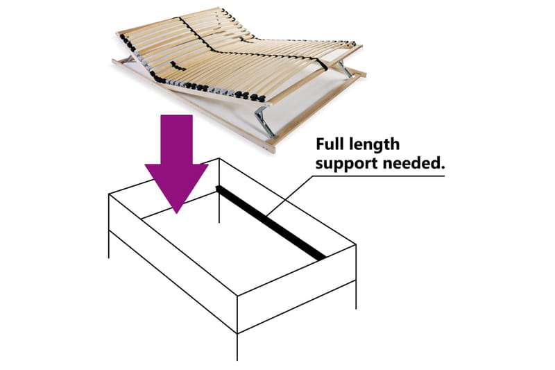 Spilebase med 28 lameller 7 soner 100x200 cm - Tre - Møbler - Senger - Sengetilbeh�ør & sengegavl - Ribbebunn