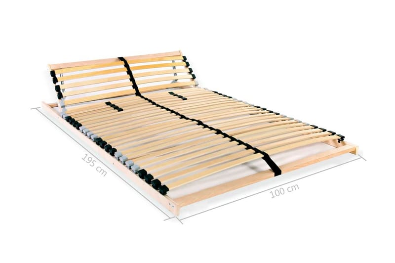 Spilebase med 28 lameller 7 soner 100x200 cm - Tre - Møbler - Senger - Sengetilbehør & sengegavl - Ribbebunn