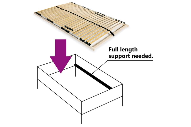 Spilebase med 28 lameller 7 soner 120x200 cm - Tre - Ribbebunn