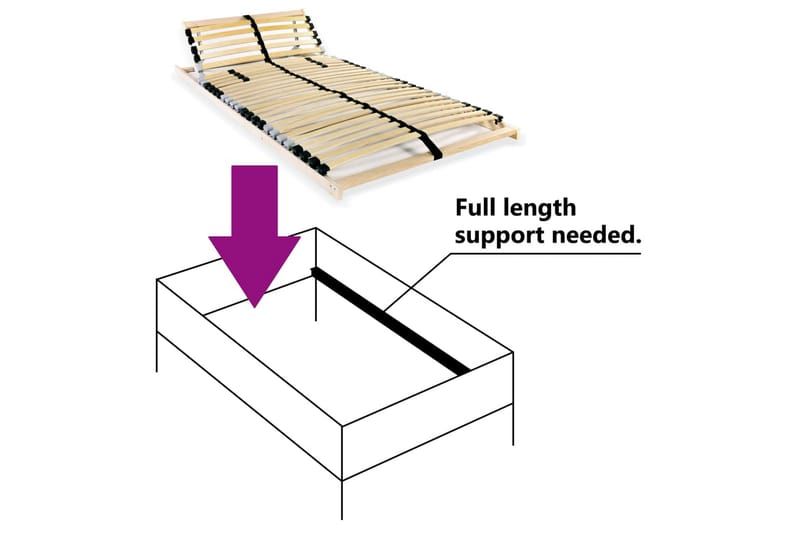 Spilebase med 28 lameller 7 soner 80x200 cm - Tre - Ribbebunn