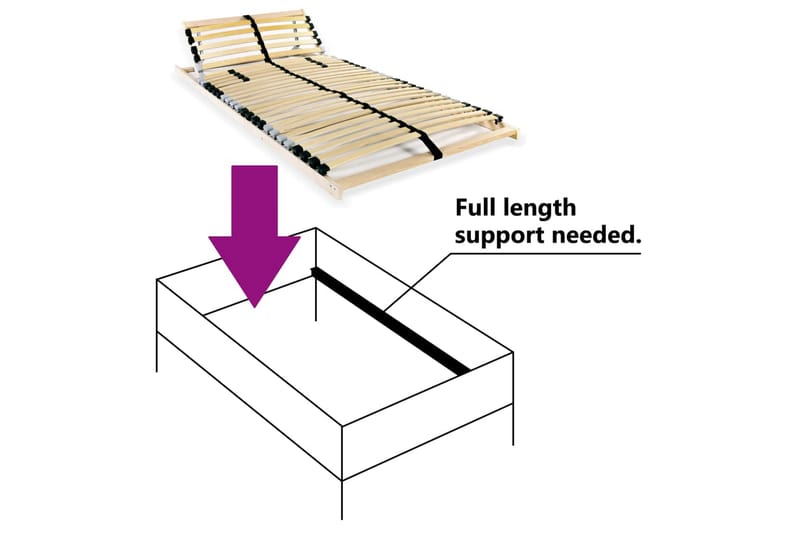 Spilebase med 28 lameller 7 soner 90x200 cm - Tre - Møbler - Senger - Sengetilbehør & sengegavl - Ribbebunn