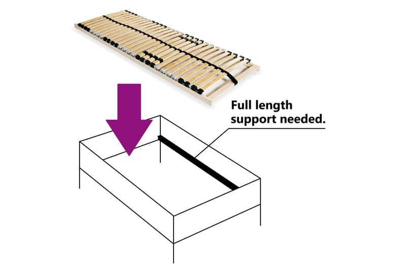 Spilebase med 28 lameller 7 soner 90x200 cm - Tre - Møbler - Senger - Sengetilbehør & sengegavl - Ribbebunn