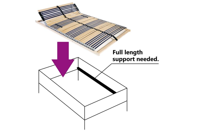Spilebase med 42 lameller 7 soner 100x200 cm - Tre - Møbler - Senger - Sengetilbeh�ør & sengegavl - Ribbebunn