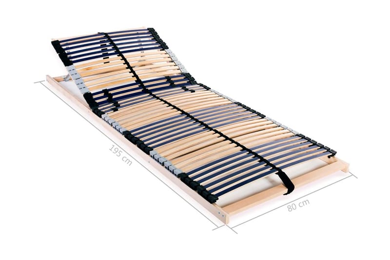 Spilebase med 42 lameller 7 soner 80x200 cm - Tre - Møbler - Senger - Sengetilbehør & sengegavl - Ribbebunn