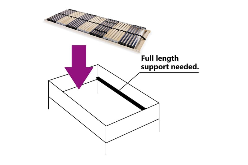 Spilebase med 42 lameller 7 soner 90x200 cm - Tre - Møbler - Senger - Sengetilbehør & sengegavl - Ribbebunn