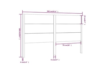 Sengegavl 166x4x100 cm heltre furu - Brun - Møbler - Senger - Sengetilbehør & sengegavl - Sengegavl