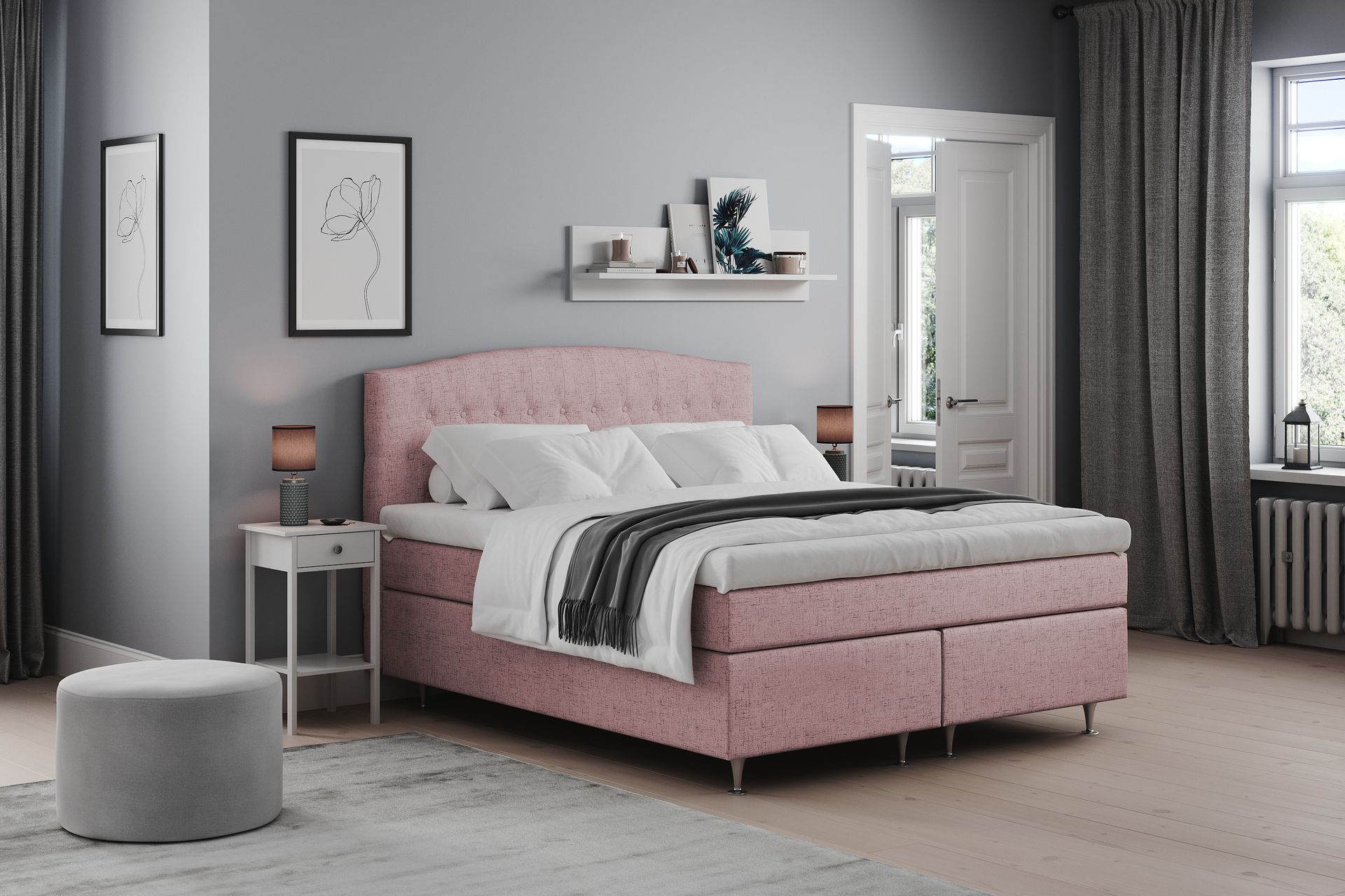 Belda Sengegavl 180 cm Buet - Rosa - Møbler - Senger - Sengetilbehør & sengegavl - Sengegavl
