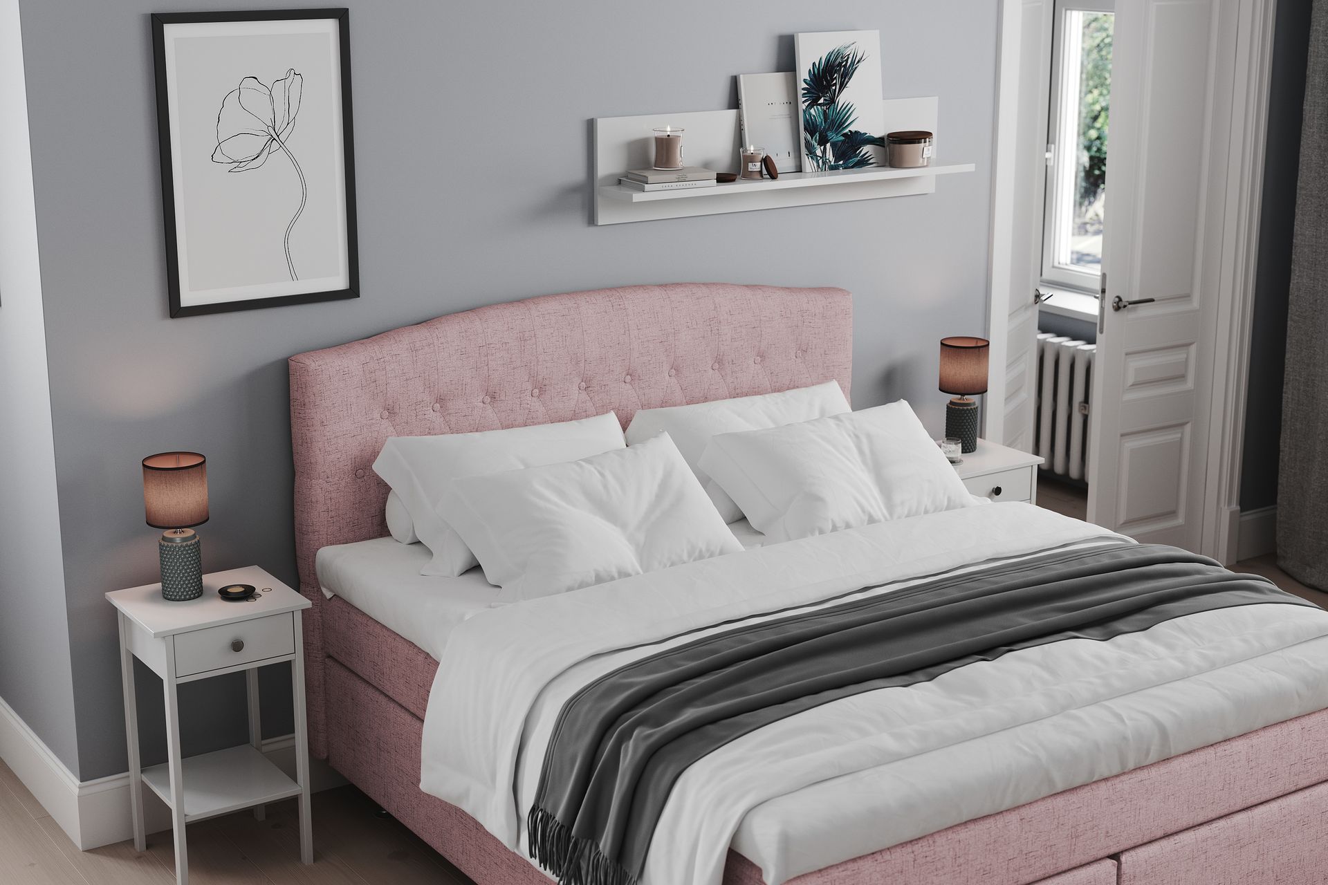 Belda Sengegavl 180 cm Buet - Rosa - Møbler - Senger - Sengetilbehør & sengegavl - Sengegavl