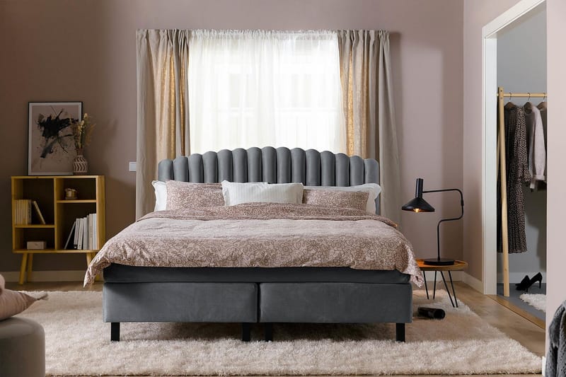 Davia Sengegavl 120 cm - Mørkegrå/Fløyel - Møbler - Senger - Sengetilbehør & sengegavl - Sengegavl