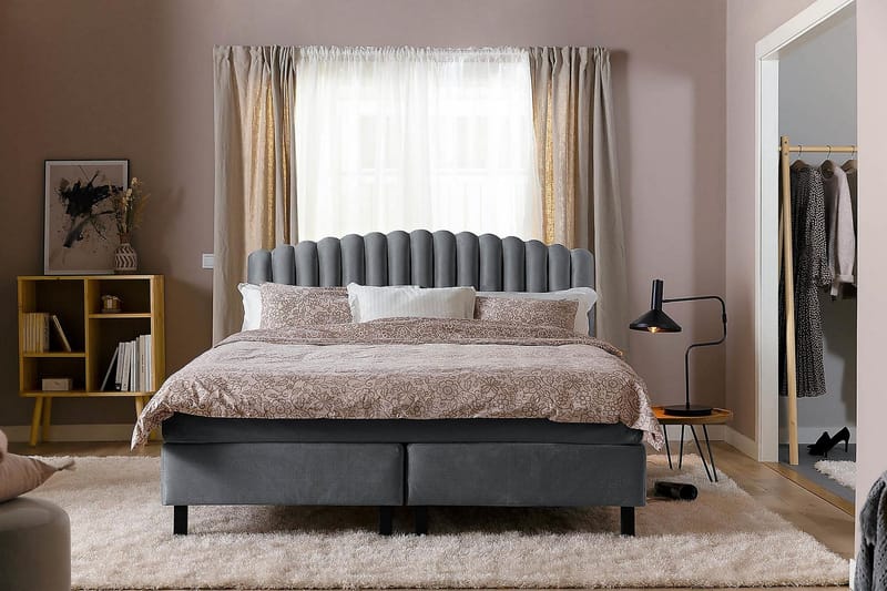 Davia Sengegavl 140 cm - Mørkegrå/Fløyel - Møbler - Senger - Sengetilbehør & sengegavl - Sengegavl