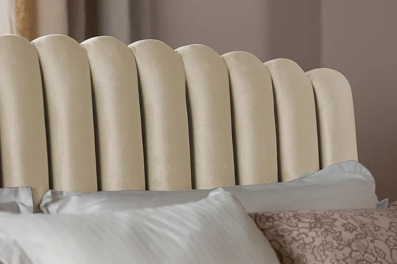 Davia Sengegavl 180 cm - Beige/Fløyel - Møbler - Senger - Sengetilbehør & sengegavl - Sengegavl