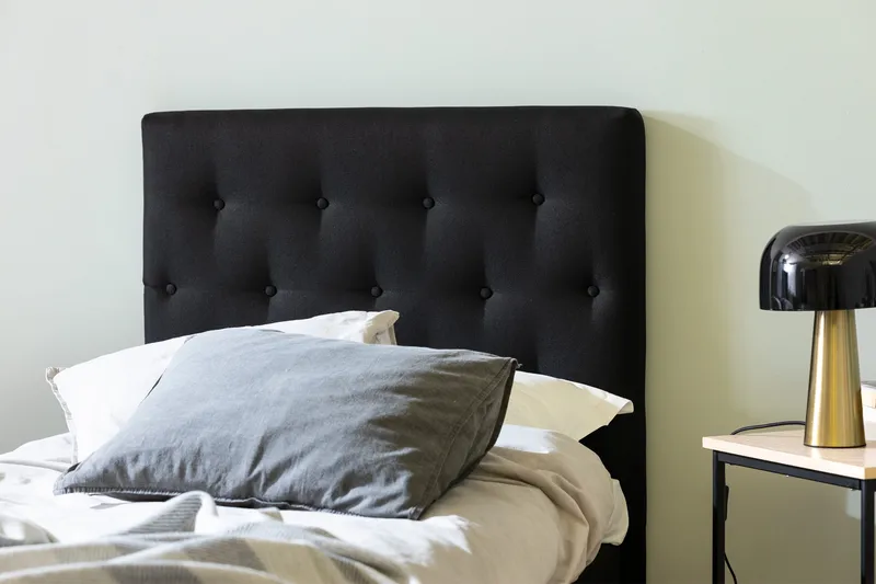 Ella Sengegavl med Knapper 90cm - Svart - Møbler - Senger - Sengetilbehør & sengegavl - Sengegavl