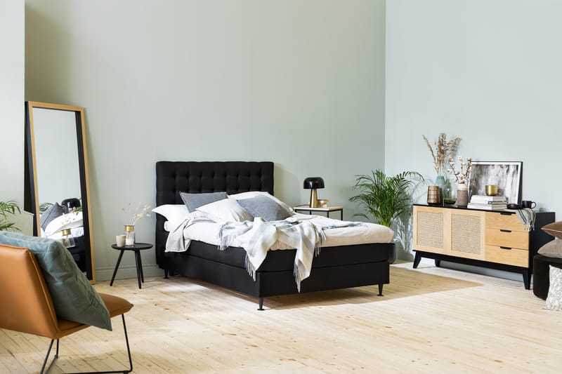 Ella Sengegavl Rutete 120cm - Svart - Møbler - Senger - Sengetilbehør & sengegavl - Sengegavl