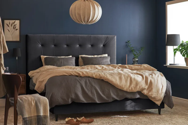 Happy Pluss Sengegavl 182x121 cm - Mørkegrå - Møbler - Senger - Sengetilbehør & sengegavl - Sengegavl