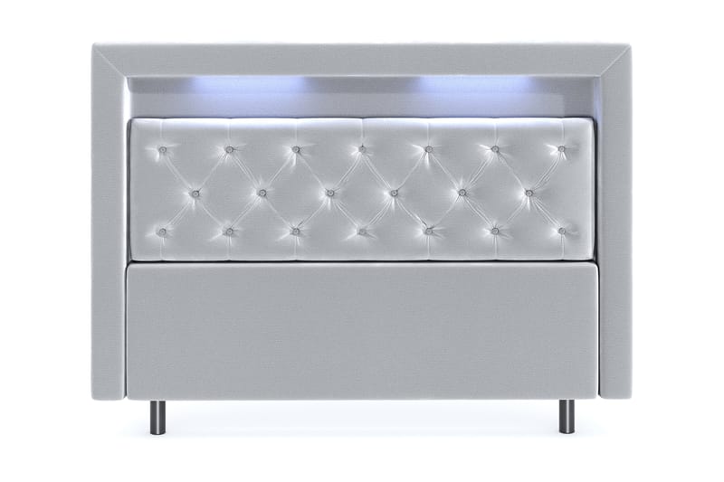 Hilton Velvet LED Gavl 140 - Lysegrå - Møbler - Senger - Sengetilbehør & sengegavl - Sengegavl