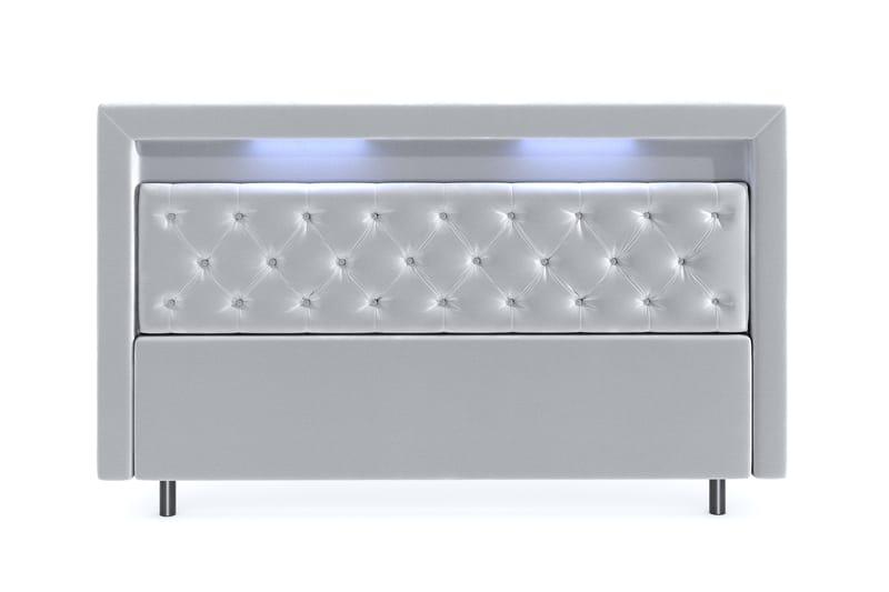 Hilton Velvet LED Gavl 200 - Lysegrå - Møbler - Senger - Sengetilbehør & sengegavl - Sengegavl