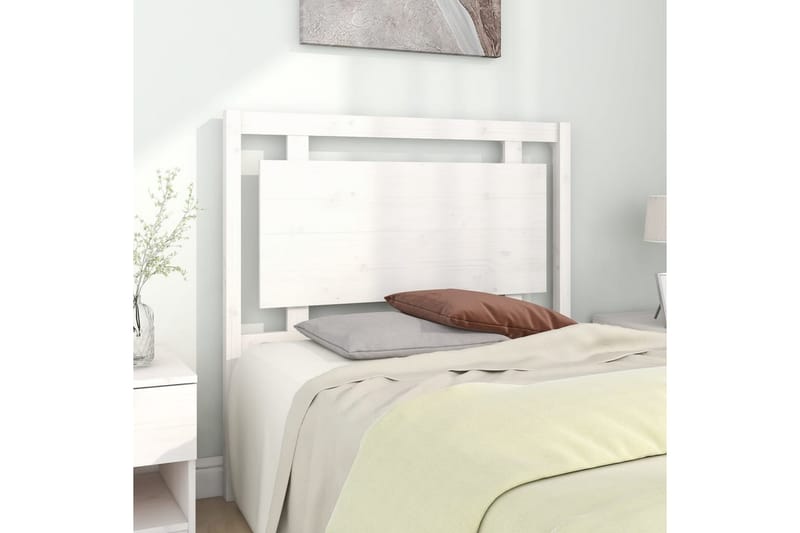 Sengegavl hvit 105,5x4x100 cm heltre furu - Hvit - Møbler - Senger - Sengetilbehør & sengegavl - Sengegavl