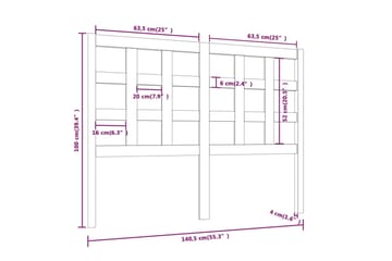 Sengegavl hvit 140,5x4x100 cm heltre furu - Hvit - Møbler - Senger - Sengetilbehør & sengegavl - Sengegavl