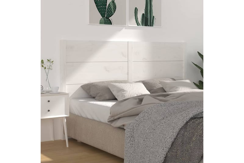 Sengegavl hvit 141x4x100 cm heltre furu - Hvit - Møbler - Senger - Sengetilbehør & sengegavl - Sengegavl
