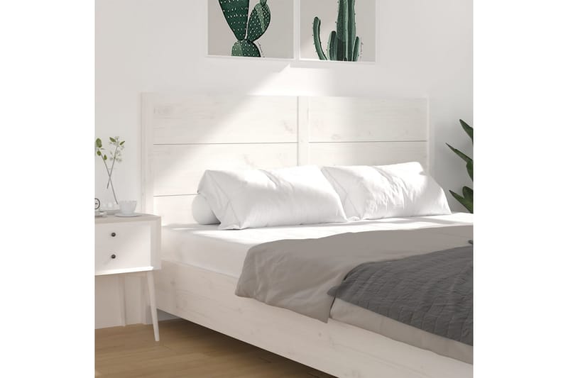 Sengegavl hvit 141x4x100 cm heltre furu - Hvit - Møbler - Senger - Sengetilbehør & sengegavl - Sengegavl