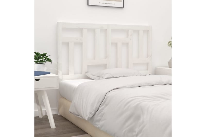 Sengegavl hvit 155,5x4x100 cm heltre furu - Hvit - Møbler - Senger - Sengetilbehør & sengegavl - Sengegavl