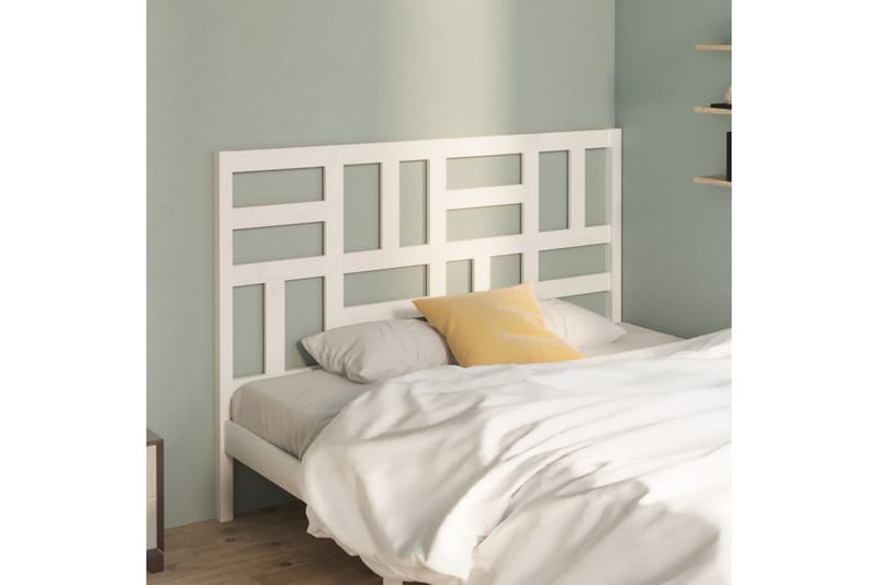 Sengegavl hvit 156x4x104 cm heltre furu - Hvit - Møbler - Senger - Sengetilbehør & sengegavl - Sengegavl