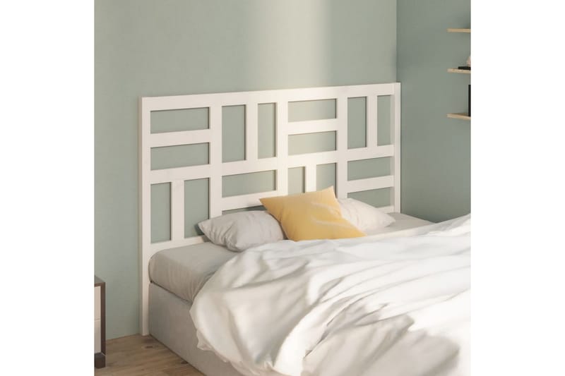 Sengegavl hvit 156x4x104 cm heltre furu - Hvit - Møbler - Senger - Sengetilbehør & sengegavl - Sengegavl