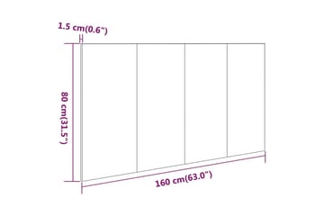 Sengegavl hvit 160x1,5x80 cm konstruert tre - Hvit - Møbler - Senger - Sengetilbehør & sengegavl - Sengegavl