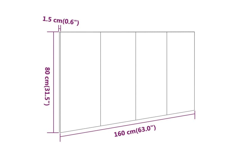 Sengegavl hvit 160x1,5x80 cm konstruert tre - Hvit - Møbler - Senger - Sengetilbehør & sengegavl - Sengegavl