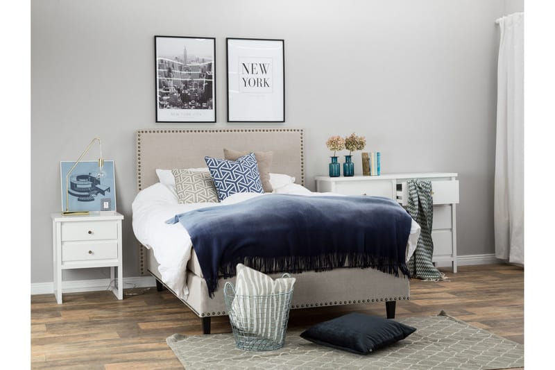 Jolie Sengegavl 185x120 cm Lav - Beige - Møbler - Senger - Sengetilbehør & sengegavl - Sengegavl