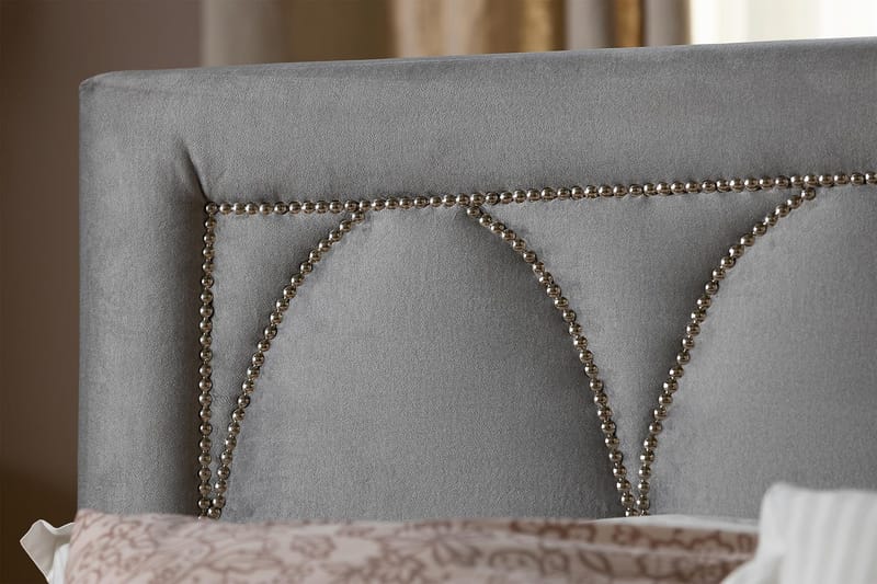 Leva Sengegavl 120 cm - Lysgrå/Fløyel - Møbler - Senger - Sengetilbehør & sengegavl - Sengegavl