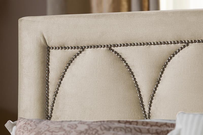 Leva Sengegavl 120cm - Beige/Fløyel - Møbler - Senger - Sengetilbehør & sengegavl - Sengegavl