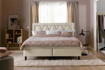 Leva Sengegavl 120cm - Beige/Fløyel - Møbler - Senger - Sengetilbehør & sengegavl - Sengegavl