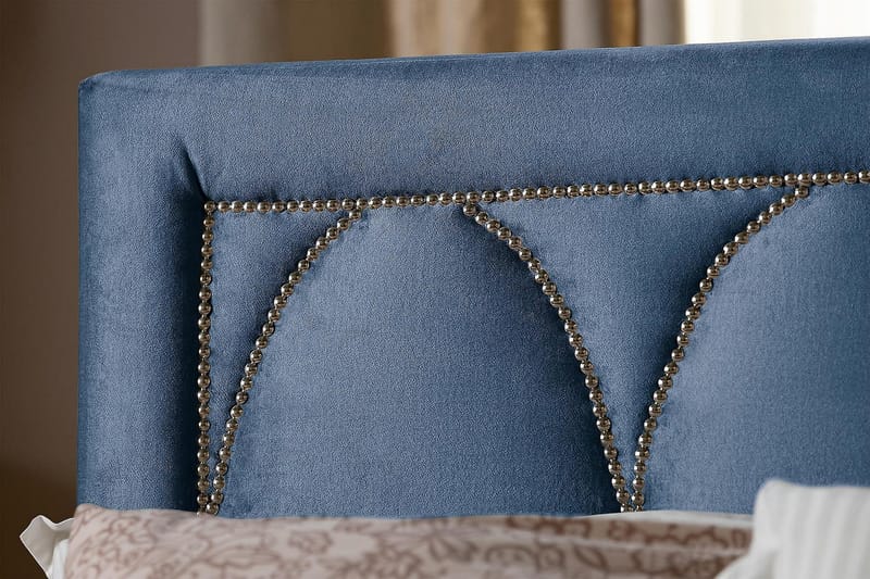 Leva Sengegavl 140 cm - Mørkblå/Fløyel - Møbler - Senger - Sengetilbehør & sengegavl - Sengegavl