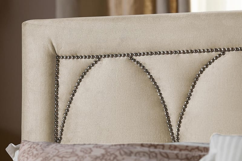 Leva Sengegavl 140cm - Beige/Fløyel - Møbler - Senger - Sengetilbehør & sengegavl - Sengegavl