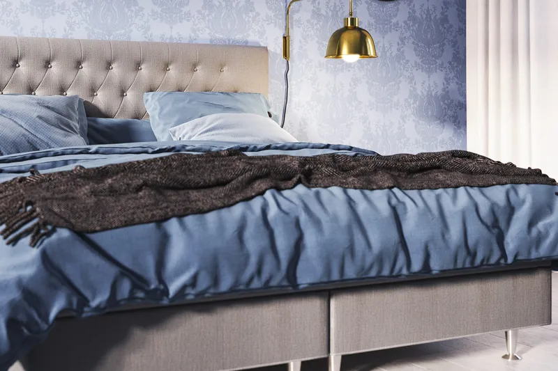 Meja Diamond Sengegavl 140x120 - Lysegrå - Møbler - Senger - Sengetilbehør & sengegavl - Sengegavl