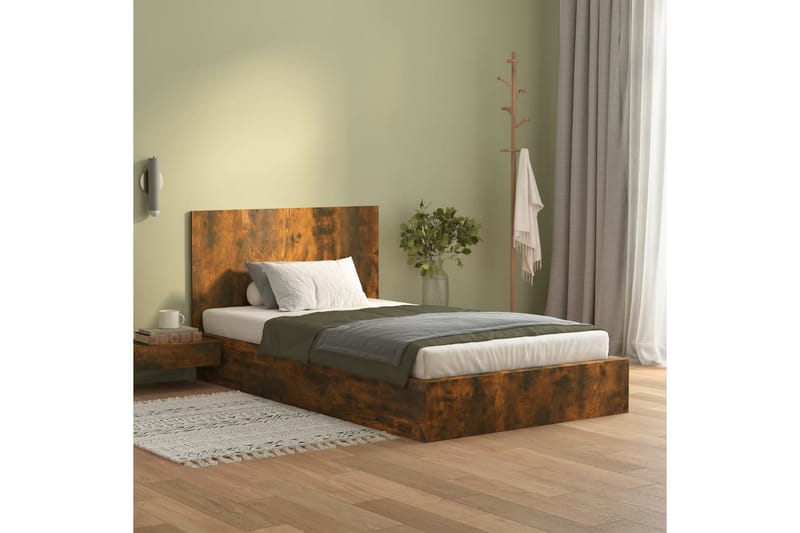 Sengegavl røkt eik 120x1,5x80 cm konstruert tre - Brun - Møbler - Senger - Sengetilbehør & sengegavl - Sengegavl
