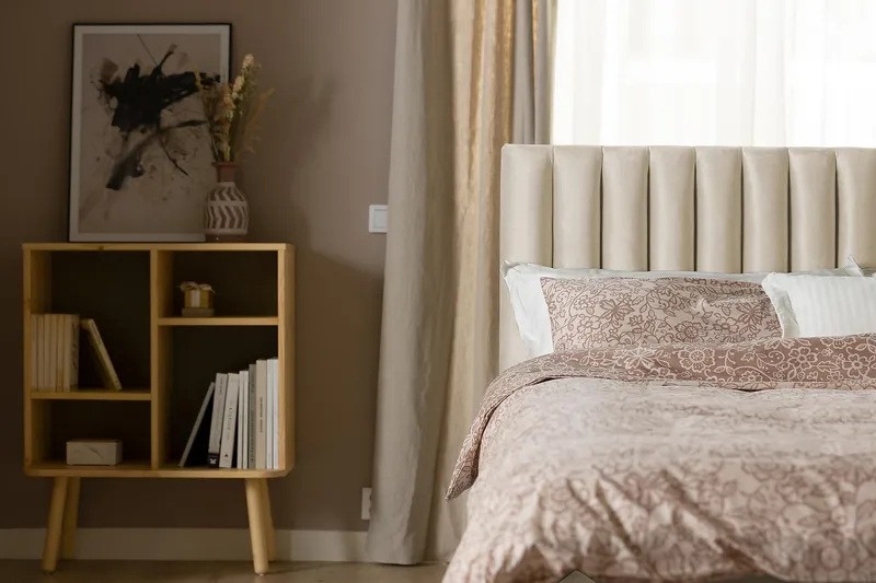 Rakel Sengegavl 120cm - Beige/Fløyel - Møbler - Senger - Sengetilbehør & sengegavl - Sengegavl