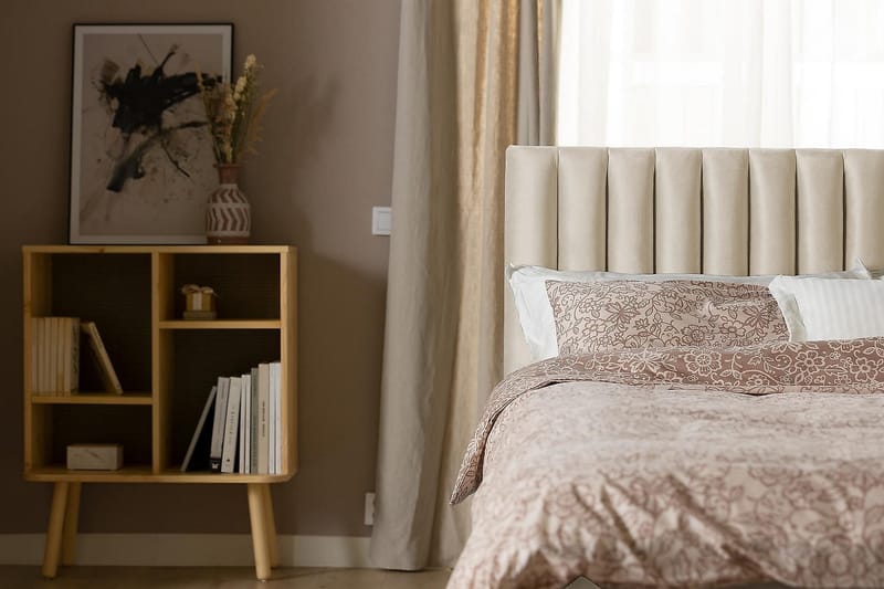 Rakel Sengegavl 140cm - Beige/Fløyel - Møbler - Senger - Sengetilbehør & sengegavl - Sengegavl