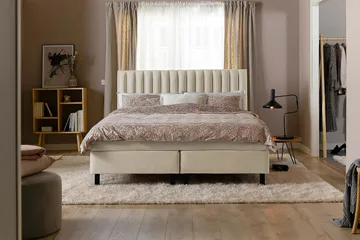 Rakel Sengegavl 140cm - Beige/Fløyel - Møbler - Senger - Sengetilbehør & sengegavl - Sengegavl