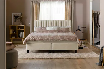 Rakel Sengegavl 160cm - Beige/Fløyel - Møbler - Senger - Sengetilbehør & sengegavl - Sengegavl