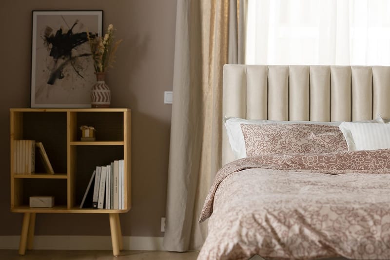 Rakel Sengegavl 160cm - Beige/Fløyel - Møbler - Senger - Sengetilbehør & sengegavl - Sengegavl